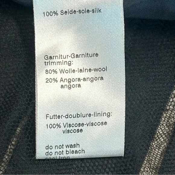Akris navy blue Mesh-Patchwork Wrap midi Skirt Sz 8
